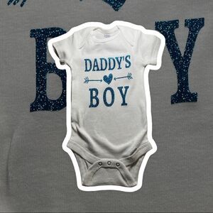 Handcrafted fun infant onesie,‎ Daddy’s boy onesie,  infant onesie for boy